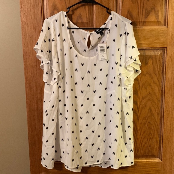 Torrid ruffle sleeve blouse - Picture 1 of 3